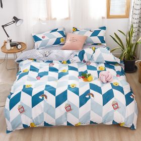 Washed Cotton Four-piece Bedding Set Autumn Single (Option: Rainbow Duck-150cm)