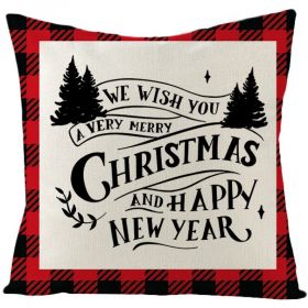 Christmas Fashion Simple Linen Printed Pillowcase (Option: JYM131 14-45x45cm)