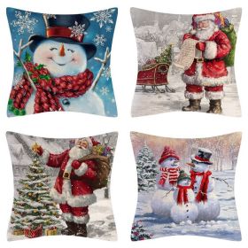 Home Decoration Christmas Pillow Cover Four-piece Set (Option: Style 53-45x45cm)