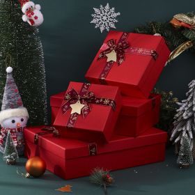 Christmas Gift Box Scarf Socks (Option: Floating Gold Christmas Red-No 1)