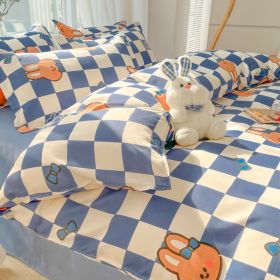 Four-piece Set Sanding Skin Bed Sheet Quilt Cover (Option: Childhood Games-150cm Bed Four Sets)