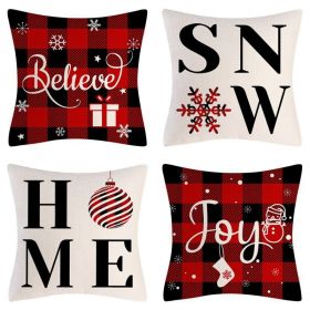 Home Decoration Christmas Pillow Cover Four-piece Set (Option: Style 47-45x45cm)