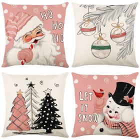 Home Decoration Christmas Pillow Cover Four-piece Set (Option: Style 27-45x45cm)