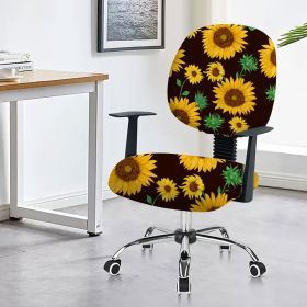 Chair Cover Office Computer Armrest (Option: Sunflower-45x 45cm)