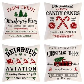 Home Decoration Christmas Pillow Cover Four-piece Set (Option: Style 37-45x45cm)