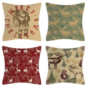 Home Decoration Christmas Pillow Cover Four-piece Set (Option: Style 50-45x45cm)