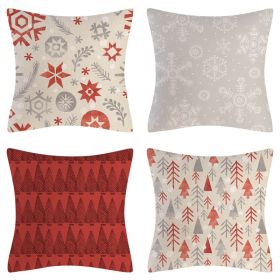 Home Decoration Christmas Pillow Cover Four-piece Set (Option: Style 49-45x45cm)