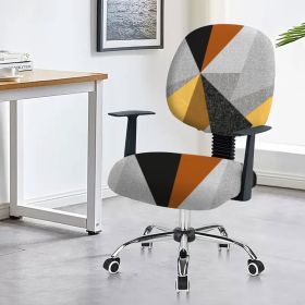 Chair Cover Office Computer Armrest (Option: Yellow Triangle-45x 45cm)