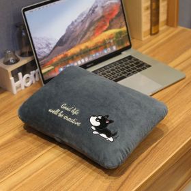 Nap Small Pillow Portable Lunch Break For Men And Women (Option: black husky-32x20x10cmPP Cotton)