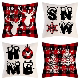 Home Decoration Christmas Pillow Cover Four-piece Set (Option: Style 22-45x45cm)