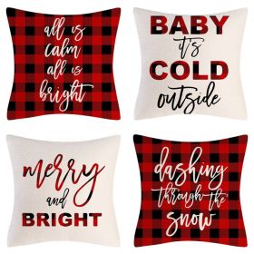 Home Decoration Christmas Pillow Cover Four-piece Set (Option: Style 44-45x45cm)