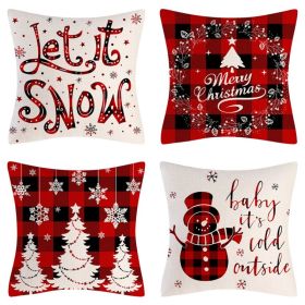 Home Decoration Christmas Pillow Cover Four-piece Set (Option: Style 39-45x45cm)