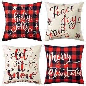 Home Decoration Christmas Pillow Cover Four-piece Set (Option: Style 74-45x45cm)