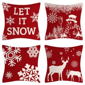 Home Decoration Christmas Pillow Cover Four-piece Set (Option: Style 67-45x45cm)