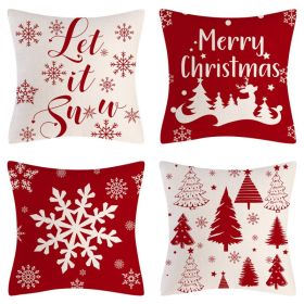 Home Decoration Christmas Pillow Cover Four-piece Set (Option: Style 70-45x45cm)