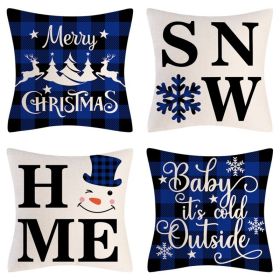 Home Decoration Christmas Pillow Cover Four-piece Set (Option: Style 15-45x45cm)