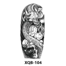 New Fresh Tattoo Sticker Male And Female Wolf Animal Flower Black And White, Colored (Option: XQB 104-210x114mm)