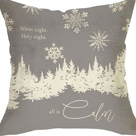 Winter Series Throw Pillow Cover Linen (Option: W022712-45x45cm)