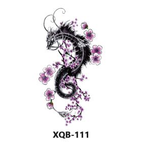 New Fresh Tattoo Sticker Male And Female Wolf Animal Flower Black And White, Colored (Option: XQB 111-210x114mm)