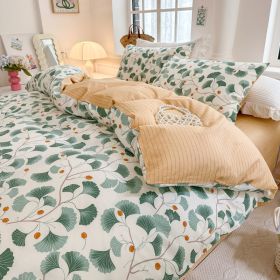 Cotton Four-piece Set Simple Small Floral Bedding (Option: Ginkgo-120cm)