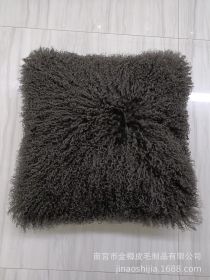 High-grade Fur Beach Wool Pillow (Option: Dark Gray-45 X45cm Without Core)