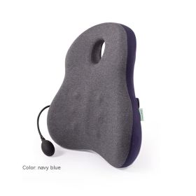 Sedentary Memory Cotton Cushion Ergonomic Chair Backrest (Option: Navy Blue-45x13.5x50)