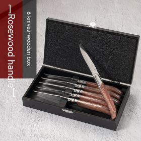 Western Tableware Rosewood Wooden Handle Knife And Fork (Option: Rosewood 6 Knives)