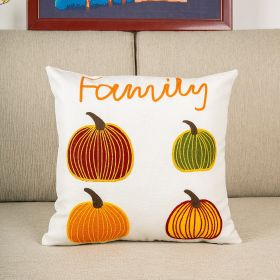 Pumpkin Embroidered Halloween Pillow Cover Lumbar Support (Option: Pumpkin 1-50 √ó 50cm-Without pillow core)