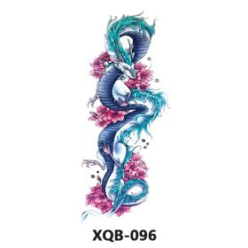 New Fresh Tattoo Sticker Male And Female Wolf Animal Flower Black And White, Colored (Option: XQB 096-210x114mm)