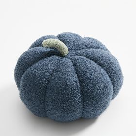 Nordic Pumpkin Round Pillow Plush Pillow Knitted Yarn (Option: Lake blue-35cm in diameter)