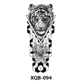 New Fresh Tattoo Sticker Male And Female Wolf Animal Flower Black And White, Colored (Option: XQB 094-210x114mm)