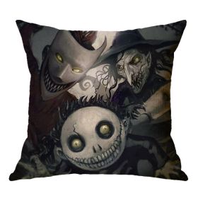 Linen Skull Halloween Pillow Cover (Option: 45x45cm-A15)