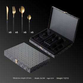 Portuguese Titanium Paint Western Tableware (Option: Black Gold 24 Wooden Box)