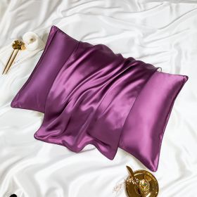 Silk Pillowcase One-pair Package Solid Color (Option: Charming Purple-48cmX 74cm)