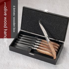 Western Tableware Rosewood Wooden Handle Knife And Fork (Option: Olivewood 6 Knives)