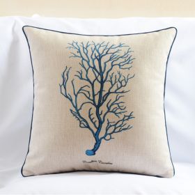 Ocean Series Home Sofa Cotton And Linen Cushion Case (Option: XH0007-45x45cm Without Core)