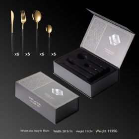 Portuguese Titanium Paint Western Tableware (Option: Small Box 24 Black Gold)