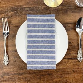 Wide Striped Polyester Cotton Napkin Japanese Style Student Placemat Heat Proof Mat (Option: Blue-30 √ó 40cm)