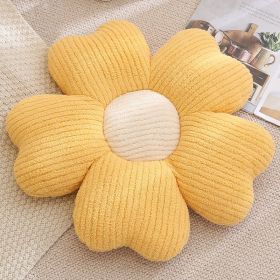 Flower Dining Chair Soft Petal Cushion (Option: Yellow white-65cm)