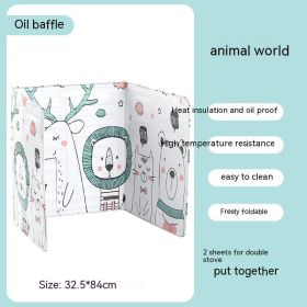 Oil-proof Baffle Home Stove Splash-proof Oil Baffle Plate (Option: Animals Around The World)