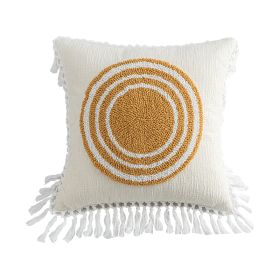 Square Cushion Cover Household Sofa Pillow Cases (Option: Round Yellow-45x45cm Pillowcase)