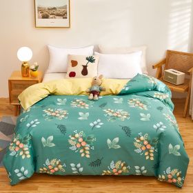 Cotton Single And Double Student Dormitory Three Piece Quilt Cover (Option: Sweet Fruit Green-Double Quilt Cover 220x 240cm)