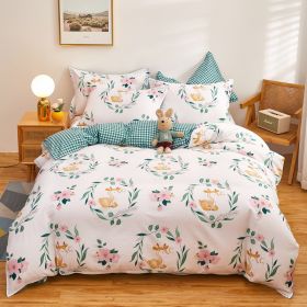 Cotton Single And Double Student Dormitory Three Piece Quilt Cover (Option: Elk Forest M-single 3piece set150x200)