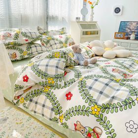 Four-piece Set Sanding Skin Bed Sheet Quilt Cover (Option: Old Melody-Four Sets Of 200cm Bed)