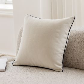 Chenille Pillow Case Living Room Sofa Bed Cushion For Leaning (Option: Herringbone 43x43cm-With Feather Velvet Core)