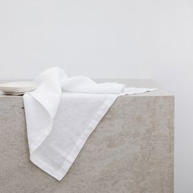 Pure Linen Insulation Placemat Square Wiping Towel Solid Color Napkin Mouth Cloth (Option: Bleach Color-34 √ó 34cm)